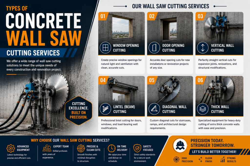 Types of Concrete Wall Saw Cutting